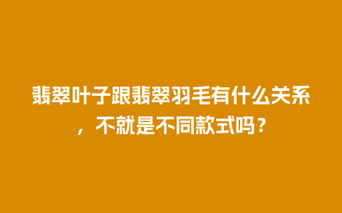 翡翠叶子跟翡翠羽毛有什么关系，不就是不同款式吗？