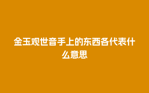 金玉观世音手上的东西各代表什么意思