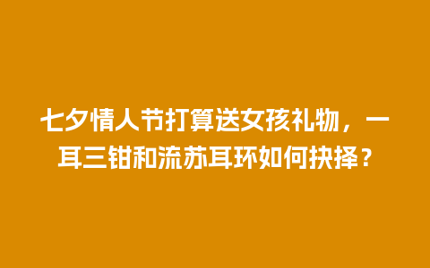 七夕情人节打算送女孩礼物，一耳三钳和流苏耳环如何抉择？