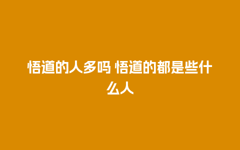 悟道的人多吗 悟道的都是些什么人