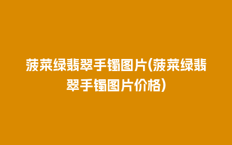 菠菜绿翡翠手镯图片(菠菜绿翡翠手镯图片价格)