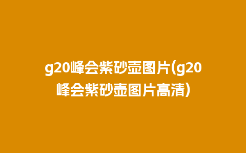 g20峰会紫砂壶图片(g20峰会紫砂壶图片高清)