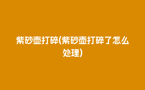 紫砂壶打碎(紫砂壶打碎了怎么处理)插图 紫砂壶打碎(紫砂壶打碎了怎么处理)