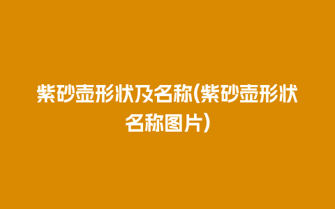 紫砂壶形状及名称(紫砂壶形状名称图片)
