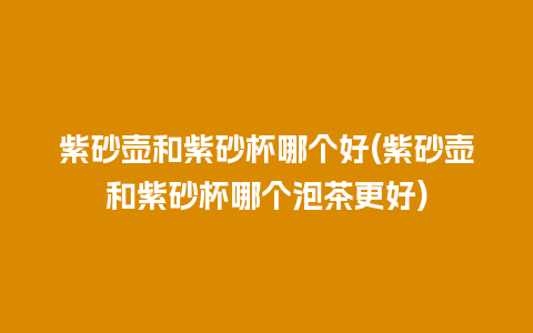 紫砂壶和紫砂杯哪个好(紫砂壶和紫砂杯哪个泡茶更好)插图 紫砂壶和紫砂杯哪个好(紫砂壶和紫砂杯哪个泡茶更好)