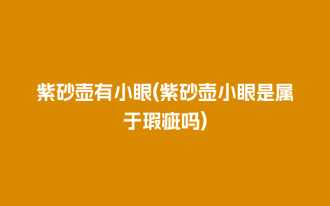 紫砂壶有小眼(紫砂壶小眼是属于瑕疵吗)插图 紫砂壶有小眼(紫砂壶小眼是属于瑕疵吗)
