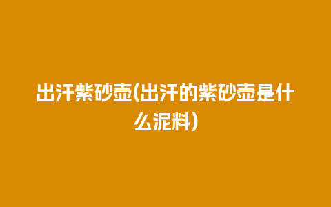 出汗紫砂壶(出汗的紫砂壶是什么泥料)