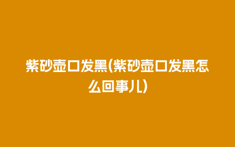 紫砂壶口发黑(紫砂壶口发黑怎么回事儿)插图 紫砂壶口发黑(紫砂壶口发黑怎么回事儿)