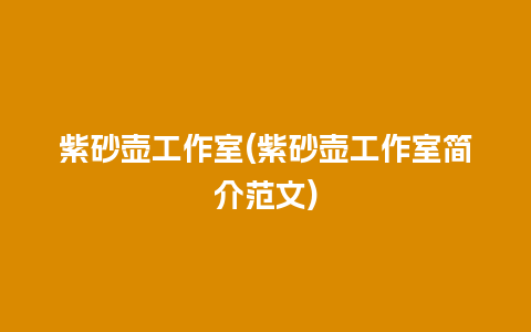 紫砂壶工作室(紫砂壶工作室简介范文)