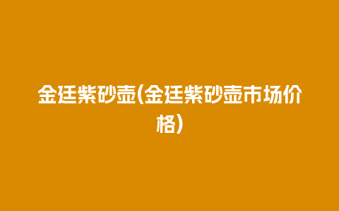 金廷紫砂壶(金廷紫砂壶市场价格)插图 金廷紫砂壶(金廷紫砂壶市场价格)