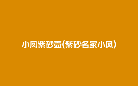 小凤紫砂壶(紫砂名家小凤)插图 小凤紫砂壶(紫砂名家小凤)
