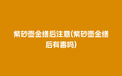 紫砂壶金缮后注意(紫砂壶金缮后有毒吗)
