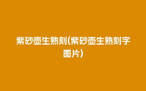 紫砂壶生熟刻(紫砂壶生熟刻字图片)