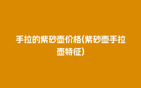 手拉的紫砂壶价格(紫砂壶手拉壶特征)