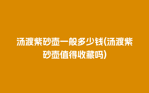 汤渡紫砂壶一般多少钱(汤渡紫砂壶值得收藏吗)