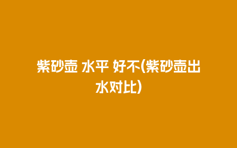 紫砂壶 水平 好不(紫砂壶出水对比)