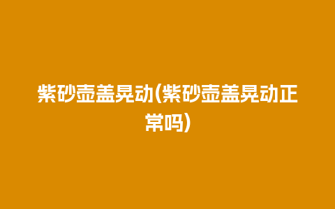 紫砂壶盖晃动(紫砂壶盖晃动正常吗)