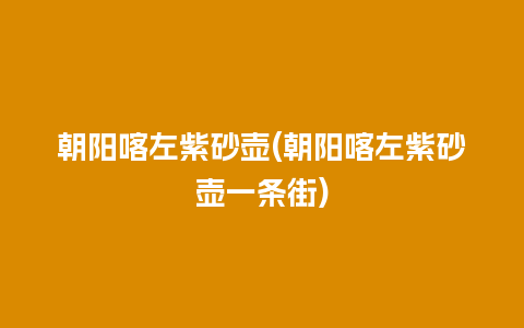 朝阳喀左紫砂壶(朝阳喀左紫砂壶一条街)