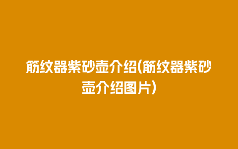 筋纹器紫砂壶介绍(筋纹器紫砂壶介绍图片)