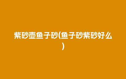紫砂壶鱼子砂(鱼子砂紫砂好么)