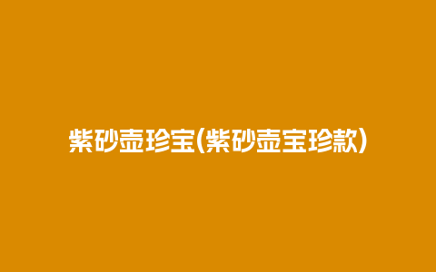 紫砂壶珍宝(紫砂壶宝珍款)