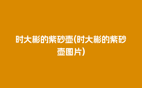 时大彬的紫砂壶(时大彬的紫砂壶图片)