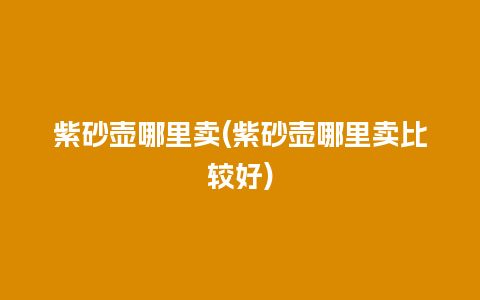 紫砂壶哪里卖(紫砂壶哪里卖比较好)