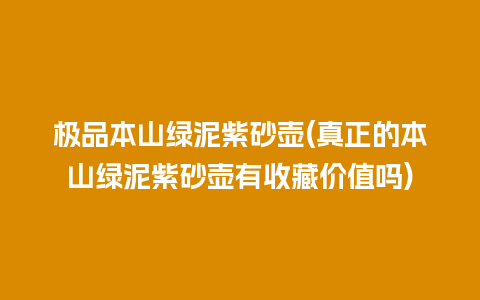 极品本山绿泥紫砂壶(真正的本山绿泥紫砂壶有收藏价值吗)
