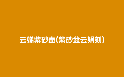 云娣紫砂壶(紫砂盆云娟刻)