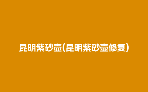 昆明紫砂壶(昆明紫砂壶修复)